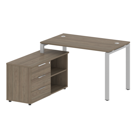 Рабочая станция с опорной тумбой левая Metal System Style БП.РС-СТС-2.2 Л 1300x1520x750