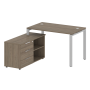 Рабочая станция с опорной тумбой левая Metal System Style БП.РС-СТС-2.2 Л 1300x1520x750