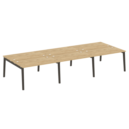 Рабочая станция на деревянных опорах Onix Wood OW.D.RS-6.3.8 4140x1635x750