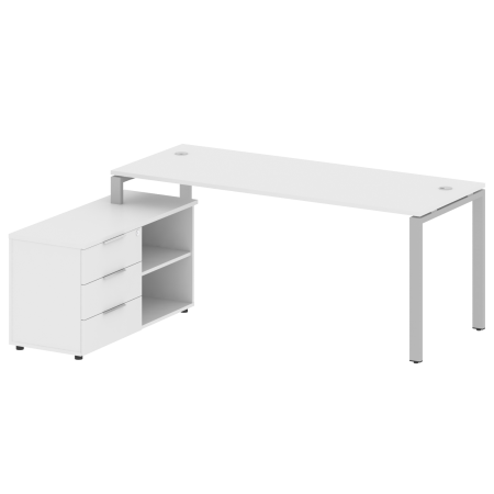 Рабочая станция с опорной тумбой левая Metal System Style БП.РС-СТС-2.5 Л 1900x1520x750