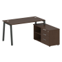Рабочая станция с тумбой на А-образном м/к Metal System Style БА.РС-СТС-2.3 (R) 1500x1520x750