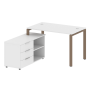 Рабочая станция с опорной тумбой левая Metal System Style БП.РС-СТС-2.2 Л 1300x1520x750