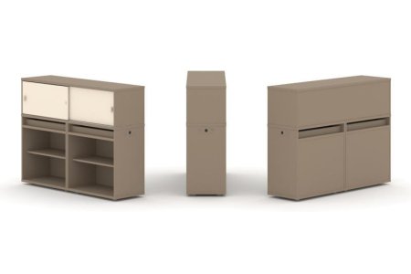 Тумба двойная + низкая надставка ES.NB.2N-2 (1500х410х1135)