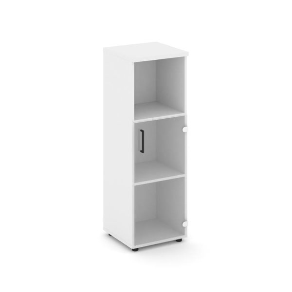 Шкаф средний узкий SN.STU.E-202(R) (400х400х1203) (Белый/Прозрачный)