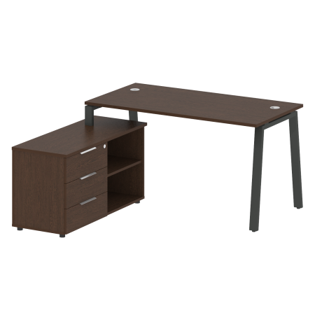 Рабочая станция с тумбой на А-образном м/к Metal System Style БА.РС-СТС-2.3 (L) 1500x1520x750