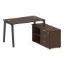 Рабочая станция с тумбой на А-образном м/к Metal System Style БА.РС-СТС-2.2 (R) 1300x1520x750