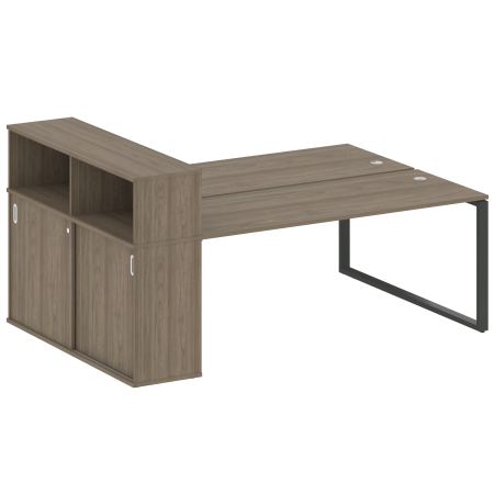 Рабочая станция с шкафом-купе на О-образном м/к Metal System Style БО.РС-СШК-2.5 Т 2210x1475x1098