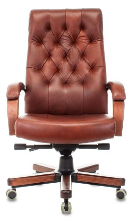Кресло руководителя T-9928WALNUT светло-коричневый Leather EiCHel кожа крестов. металл/дерево (Светло-коричневый)