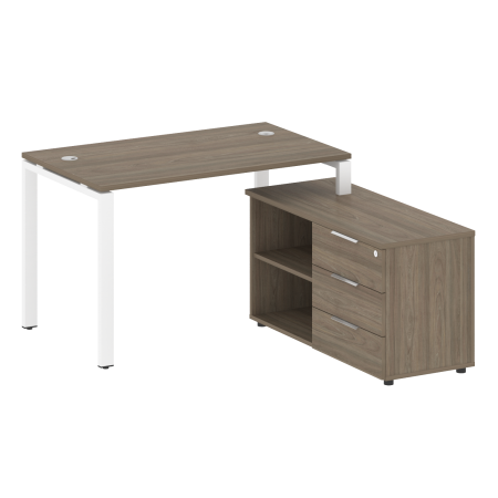Рабочая станция с опорной тумбой правая Metal System Style БП.РС-СТС-2.2 Пр 1300x1520x750