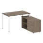 Рабочая станция с опорной тумбой правая Metal System Style БП.РС-СТС-2.2 Пр 1300x1520x750