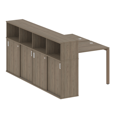 Рабочая станция с опорным шкафом-купе Metal System Style БП.РС-СШК-4.1 1410x2332x1098