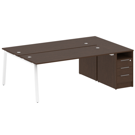 Рабочая станция с тумбой на А-образном м/к Metal System Style БА.РС-СТП-2.5 2212x1475x750