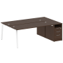 Рабочая станция с тумбой на А-образном м/к Metal System Style БА.РС-СТП-2.5 2212x1475x750