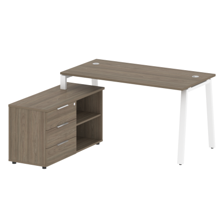 Рабочая станция с тумбой на А-образном м/к Metal System Style БА.РС-СТС-2.3 (L) 1500x1520x750
