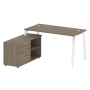 Рабочая станция с тумбой на А-образном м/к Metal System Style БА.РС-СТС-2.3 (L) 1500x1520x750