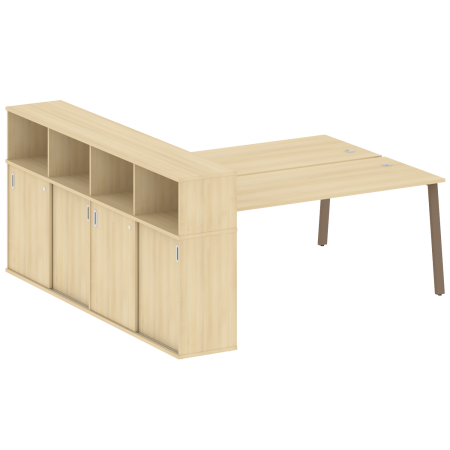 Рабочая станция с шкафом-купе на А-образном м/к Metal System Style БА.РС-СШК-4.5 Т 2210x2332x1098