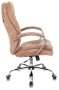Кресло руководителя T-9950SL Fabric светло-коричневый Velvet 90 крестов. металл хром