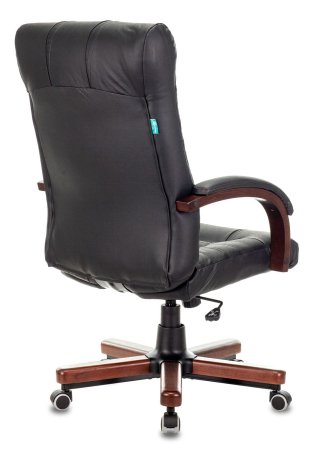Кресло руководителя KB-10WALNUT черный кожа крестов. металл/дерево (Черный)
