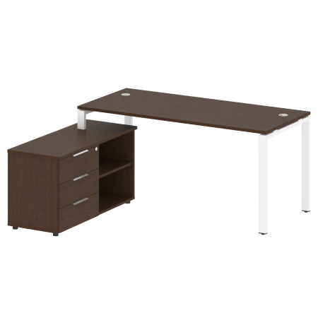 Рабочая станция с опорной тумбой левая Metal System Style БП.РС-СТС-2.4 Л 1700x1520x750