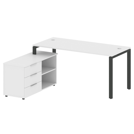 Рабочая станция с опорной тумбой левая Metal System Style БП.РС-СТС-2.4 Л 1700x1520x750