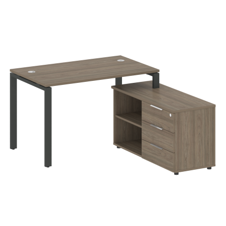 Рабочая станция с опорной тумбой правая Metal System Style БП.РС-СТС-2.2 Пр 1300x1520x750