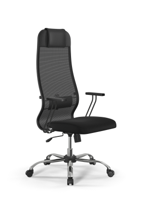 Кресло для руководителя Метта Sit 10 B1-111T - X2+UMF(X1) /Ub00/Wh00/T1bp-b(M09.B21.G20.W01) (Черный)