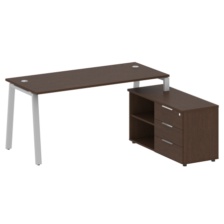 Рабочая станция с тумбой на А-образном м/к Metal System Style БА.РС-СТС-2.4 (R) 1700x1520x750