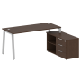 Рабочая станция с тумбой на А-образном м/к Metal System Style БА.РС-СТС-2.4 (R) 1700x1520x750