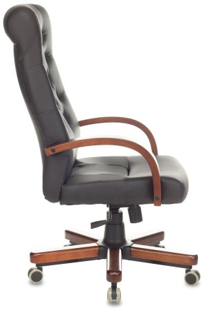 Кресло руководителя T-9928WALNUT/ECO черный эко.кожа крестов. металл/дерево (Черный)