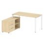 Рабочая станция с опорной тумбой левая Metal System Style БП.РС-СТС-2.3 Л 1500x1520x750