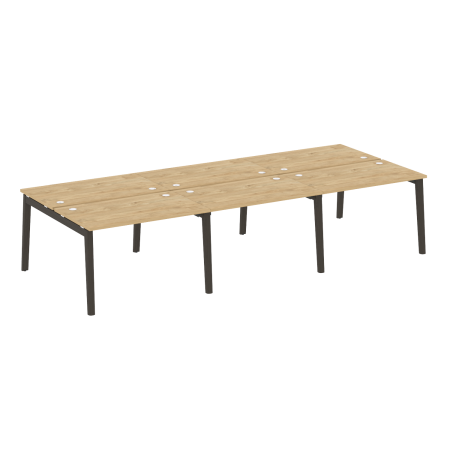 Рабочая станция на деревянных опорах Onix Wood OW.D.RS-6.2.7 3540x1475x750