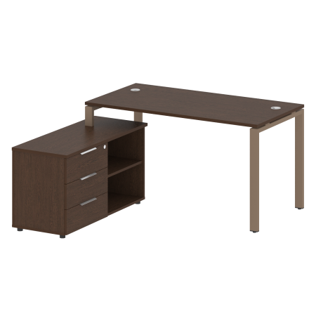Рабочая станция с опорной тумбой левая Metal System Style БП.РС-СТС-2.3 Л 1500x1520x750
