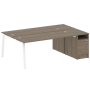 Рабочая станция с тумбой на А-образном м/к Metal System Style БА.РС-СТП-2.5 2212x1475x750