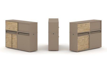 Тумба двойная + низкая надставка ES.NB.2N-22 (1500х410х1135)