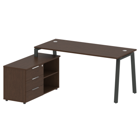 Рабочая станция с тумбой на А-образном м/к Metal System Style БА.РС-СТС-2.4 (L) 1700x1520x750