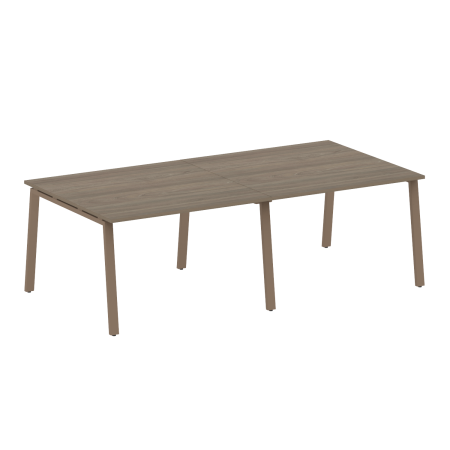 Стол для переговоров (2 столешницы) на А-образном м/к Metal System Style БА.ПРГ-2.2 2400x1235x750 (Вяз/Мокко металл)
