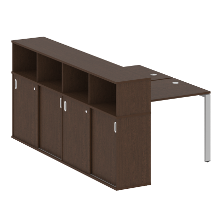 Рабочая станция с опорным шкафом-купе Metal System Style БП.РС-СШК-4.1 1410x2332x1098