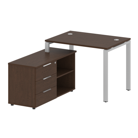 Рабочая станция с опорной тумбой левая Metal System Style БП.РС-СТС-2.1 Л 1100x1520x750