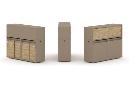 Тумба двойная + низкая надставка ES.NB.2N-6 (1500х410х1135)