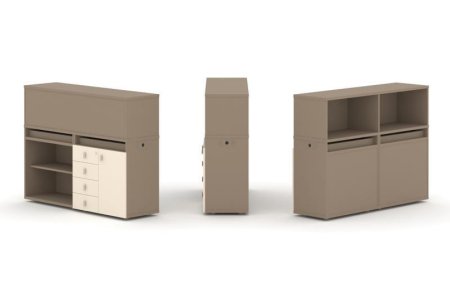 Тумба двойная + низкая надставка ES.NB.2N-7 (1500х410х1135)