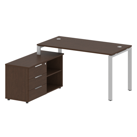 Рабочая станция с опорной тумбой левая Metal System Style БП.РС-СТС-2.3 Л 1500x1520x750