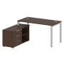 Рабочая станция с опорной тумбой левая Metal System Style БП.РС-СТС-2.3 Л 1500x1520x750