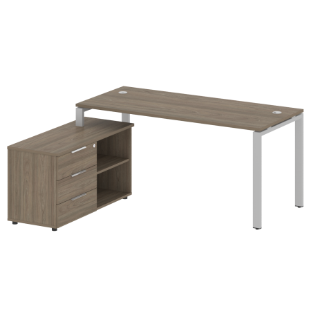 Рабочая станция с опорной тумбой левая Metal System Style БП.РС-СТС-2.4 Л 1700x1520x750
