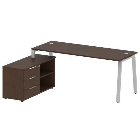 Рабочая станция с тумбой на А-образном м/к Metal System Style БА.РС-СТС-2.5 (L) 1900x1520x750