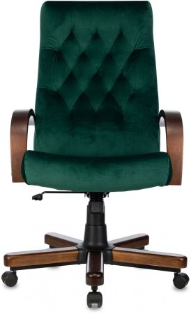 Кресло руководителя T-9928WALNUT Fabric зеленый Italia Green крестов. металл/дерево (Зеленый)
