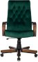 Кресло руководителя T-9928WALNUT Fabric зеленый Italia Green крестов. металл/дерево