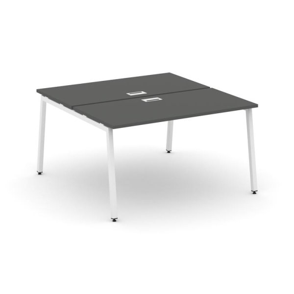 Рабочая станция 2-х сторонняя SN-4A.DRS-013 (1380х1432х750) (Антрацит/Металл Белый)