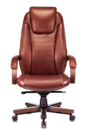 Кресло руководителя T-9923WALNUT светло-коричневый Leather EiCHel кожа крестов. металл/дерево (Светло-коричневый)