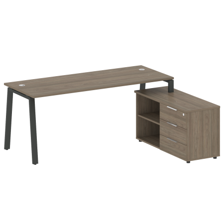 Рабочая станция с тумбой на А-образном м/к Metal System Style БА.РС-СТС-2.5 (R) 1900x1520x750