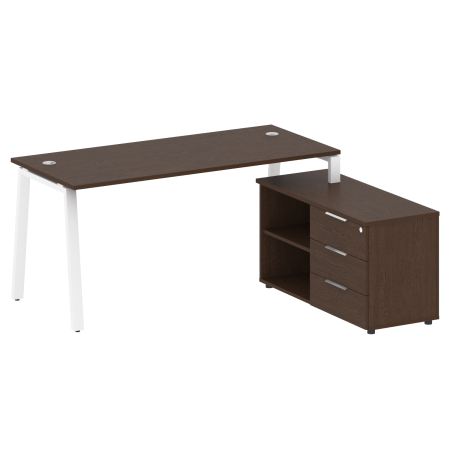 Рабочая станция с тумбой на А-образном м/к Metal System Style БА.РС-СТС-2.4 (R) 1700x1520x750